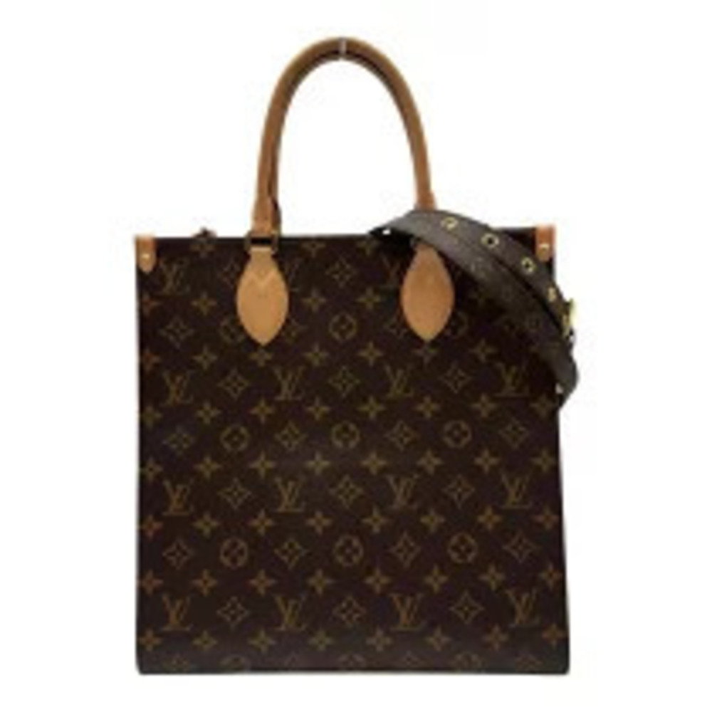 Louis Vuitton Sac Plat Brown Monogram Leather Shoulder Bag